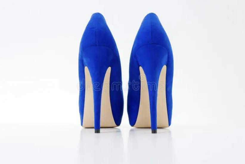 Ankle High Heel Suede Blue Shoes