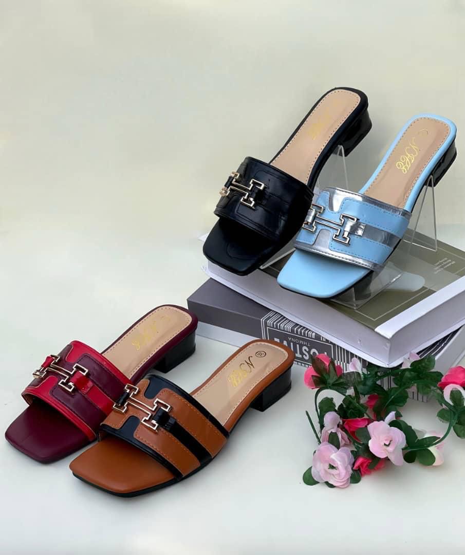 Tory Burch Double T leather slides